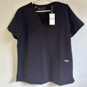 FIGS Casma Three-Pocket Scrub Top | Women’s Medium | Black | NWT | NEW